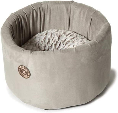 Danish Design Arctic Cream Faux Suede Removable Cushion Machine Washable Cat/Kitten Cosy Bed