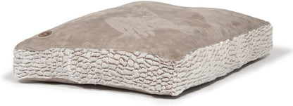 Danish Design Arctic Grey Faux Fur and Faux Suede Pet Box Duvet Large 125 x 79 x 12 cm