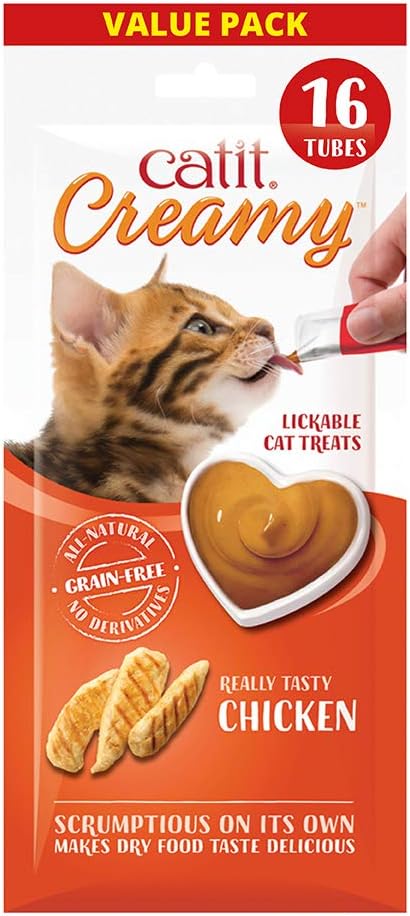 Catit Creamy Chicken Treats , Cat treats (4 Pk , 10g x 5)