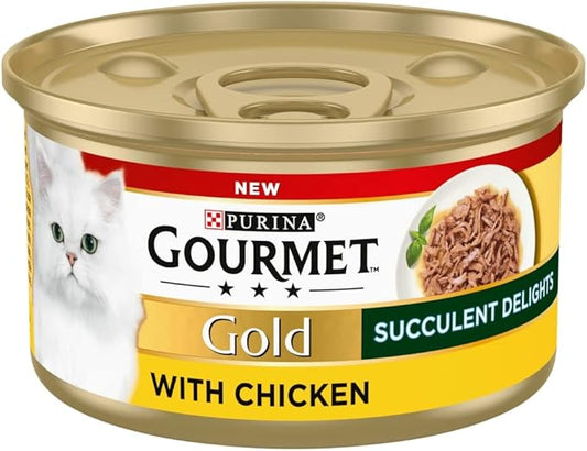 Gourmet Gold Succulent Delights Chicken Wet Cat Food ( 85g x 12 )