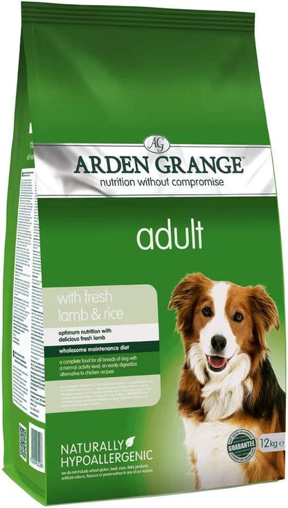 Arden Grange Adult Dry Dog Food with Fresh Lamb and Rice, 12 kg