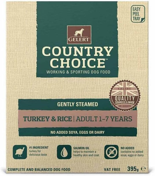 Gelert Country Choice Tray Turkey & Rice 10 Pack - 395g
