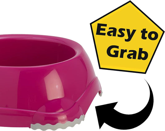 Pink Pet Bowl Set Kitten Cat Dog Feeder Water Dish Feeding Non Slip