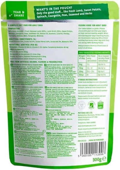Barking Heads Chop Lickin Lamb Pouch (Formally Bad Hair Day tins) - ( 300g  x 10	)