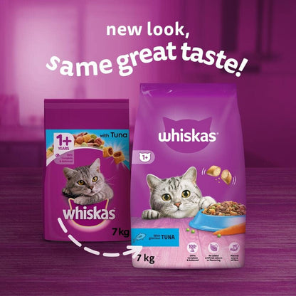 Whiskas 1+ Tuna 7kg Bag, Adult Cat Dry Food Tuna