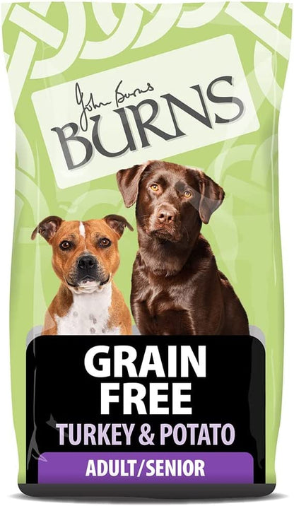Burns Pet Nutrition Hypoallergenic Complete Dry Dog Food Adult and Senior Dog Grain Free Turkey and Potato Grain Free 2 kg