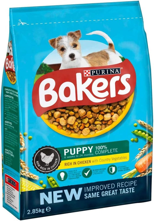 Bakers Puppy Dry Dog Food With Chicken & Vegetables, 2.85kg