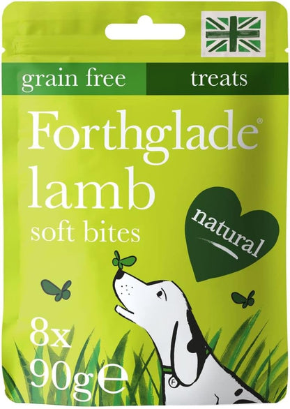 Forthglade Natural Dog Treats - Grain Free Soft Bites Lamb Treats (8 x 90g)