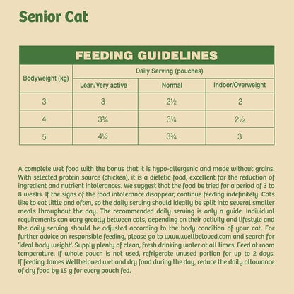 James Wellbeloved Grain Free Senior Cat Food Pouch Chicken in Jelly ( 12 x 85g )