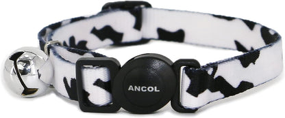 Ancol Camouflage Cat Collar with safety buckle black&White