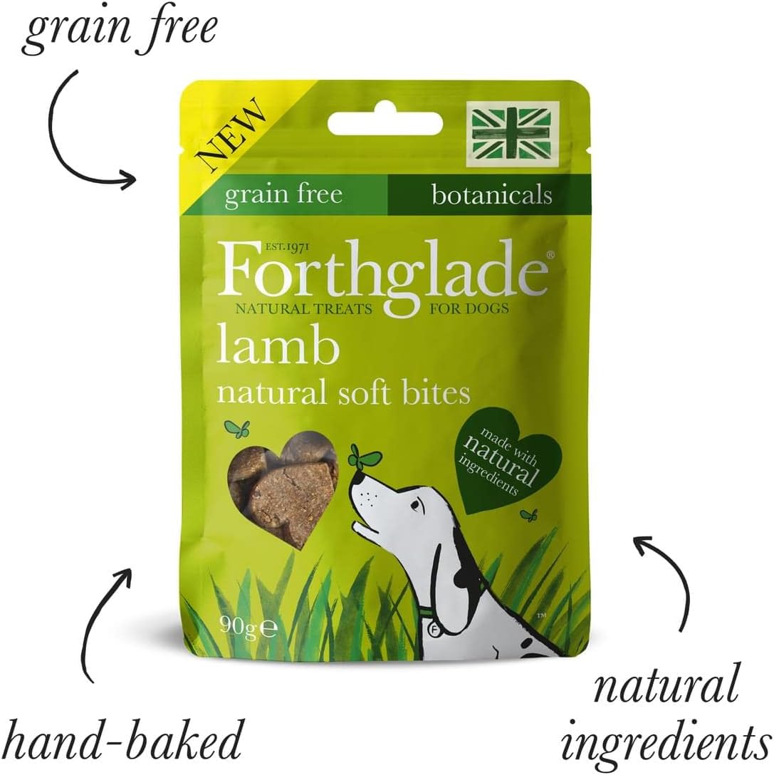 Forthglade Natural Dog Treats - Grain Free Soft Bites Lamb Treats (8 x 90g)