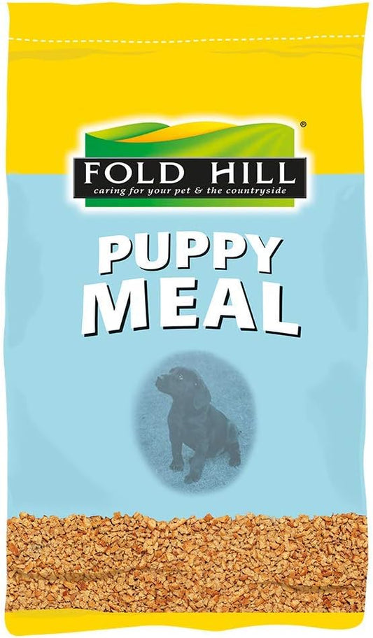 Fold Hill - Plain Puppy Meal Mixer, Oven Baked Dry Kibble with Added Vitamins and Minerals, Perfect for Glossy Coats, 15kg