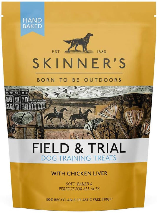 Skinner's Field & Trial Dog Treats - Training Treats with Chicken Liver, 90g x 8 Pouches