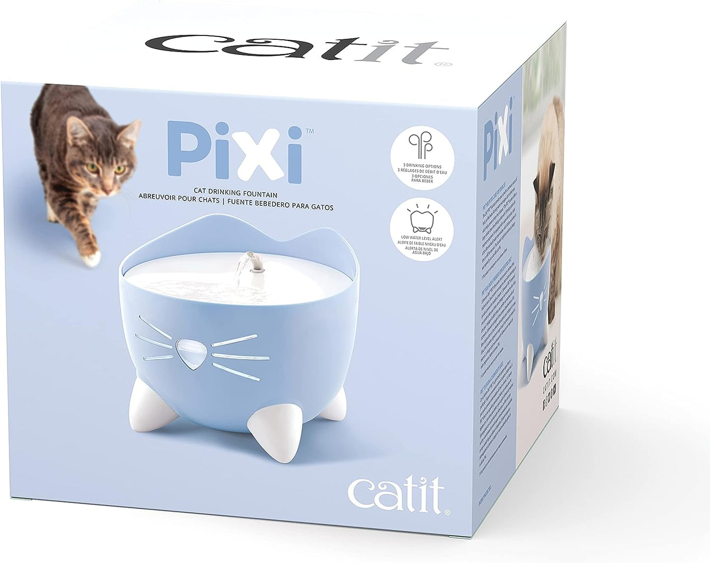 Catit PIXI Cat Drinking Fountain, Running Water Fountain, Blue