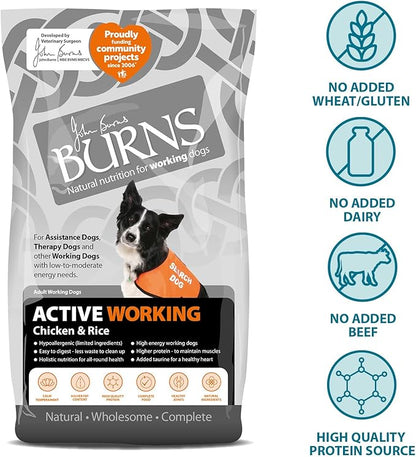 Burns Active Working Chiken and Rice - 12kg
