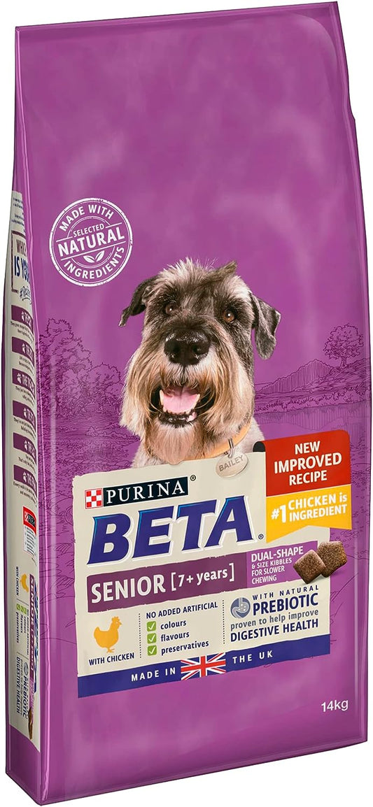 Beta Senior Dry Dog Food With Chicken 1 x 14kg Pack