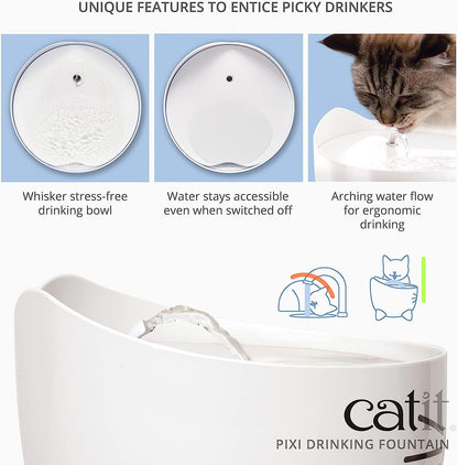 Catit PIXI Cat Drinking Fountain, Running Water Fountain, Blue