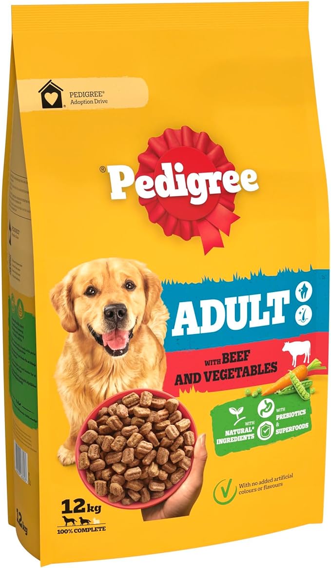 Pedigree Complete Adult Dry Dog Food Beef and Vegetables -12kg