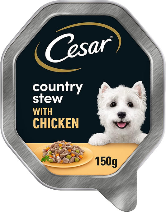 Cesar Country Stew Adult Wet Dog Food, Chicken, Vegetables and Parsley in Gravy 14 x 150 g Trays