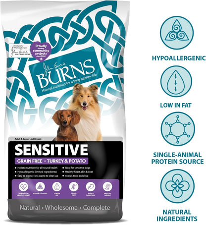 Burns Adult/Senior Dogs Sensitive Grain Free Turkey & Potato - 6kg