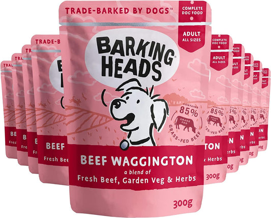 Barking Heads Dogs Wet Food,  Beef Waggington 300g x 10