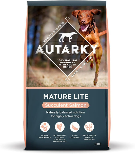 Autarky Hypoallergenic Mature Lite Succulent Salmon Dry Dog Food for Senior Dogs