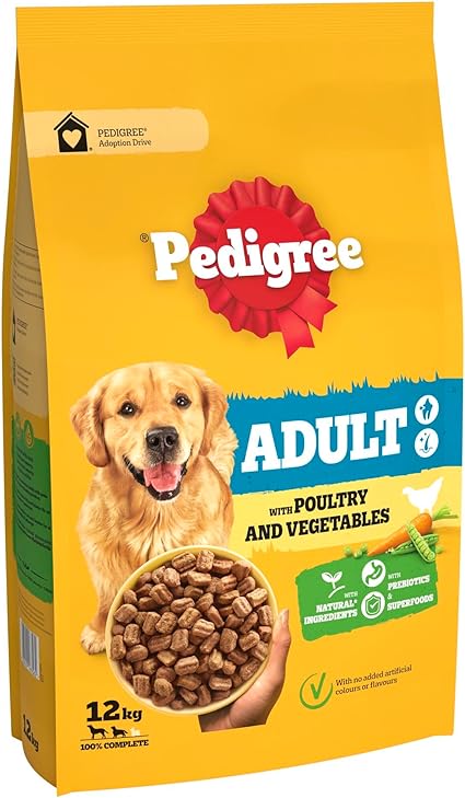 Pedigree Complete Adult Dry Dog Food Poultry and Vegetables - 12kg