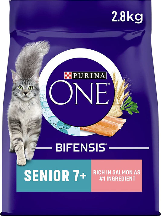 Purina ONE Senior 7plus Dry Cat Food, Rich In Salmon