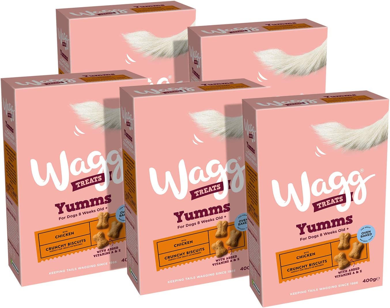 Wagg Yumms Chicken Dog Treats 400g, pack of 5