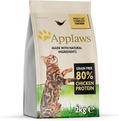 Applaws Complete Natural and Grain Free Dry Adult Cat Food, Chicken, 2 kg Bag