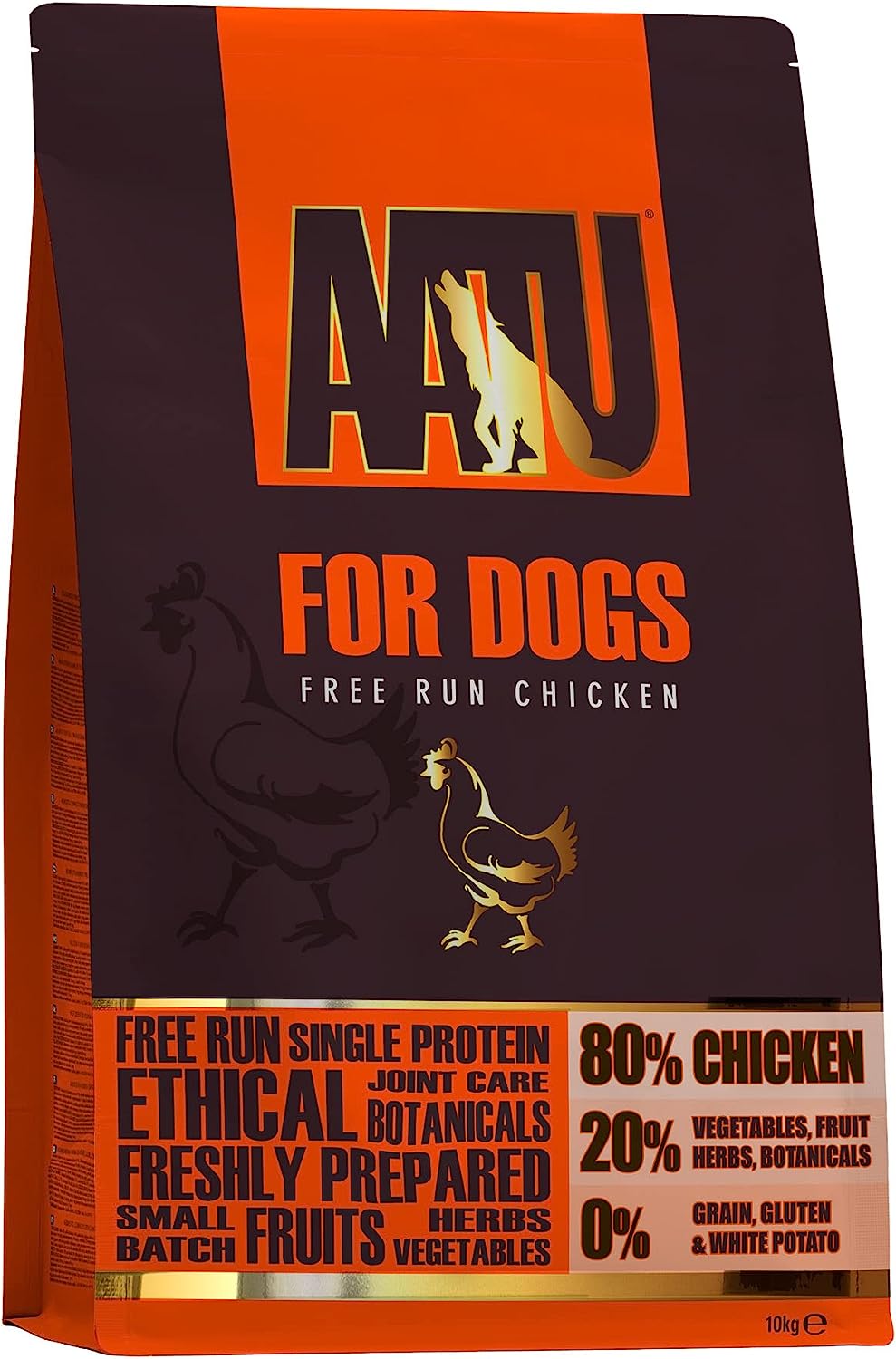 AATU 80/20 Dry Dog Food - Chicken 10kg - Grain Free Recipe with No Artificial Ingredients