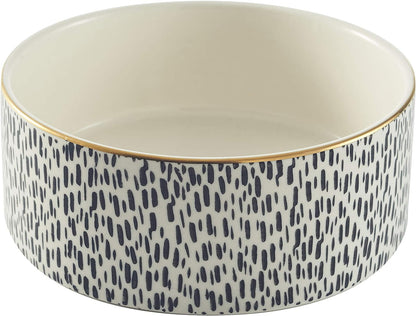 Mason Cash Splatter Stoneware Pet Bowl With Gold Rim, 15 cm