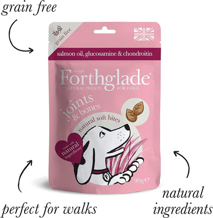Forthglade Natural Dog Treats for Joints & Bones - Grain Free Soft Bites (8 x 90g)  - for Dogs aged 2 Months+