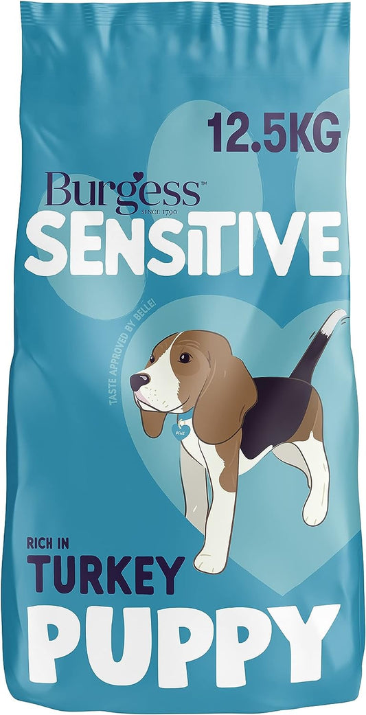 Burgess Sensitive Dry Puppy Food Rich in Turkey, 12.5 kg