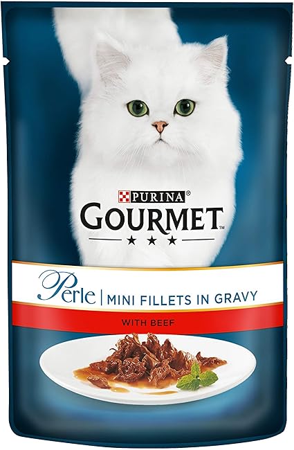Gourmet Perle Beef Mini Fillets In Gravy Wet Cat Food ( 85g x 26 )