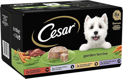 Cesar Garden Terrine Mixed Selection in Loaf 8 Pack , Dog wet food, 150g