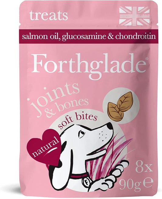 Forthglade Natural Dog Treats for Joints & Bones - Grain Free Soft Bites (8 x 90g)  - for Dogs aged 2 Months+