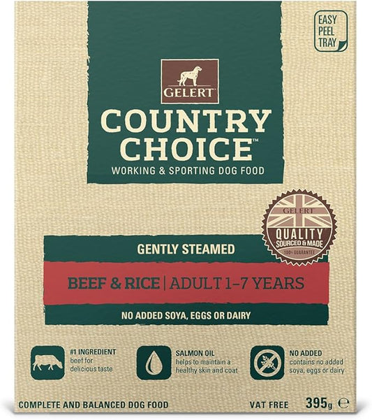 Gelert Country Choice Tray Beef & Rice 10 Pack - 395g