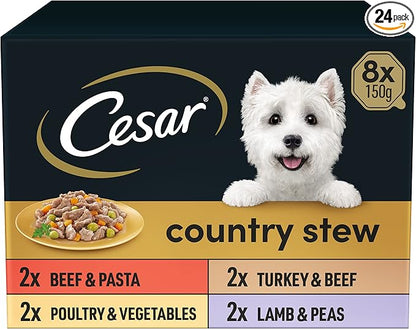 Cesar Country Wet Dog Food Stew Special Selection 8 Pack, 150g