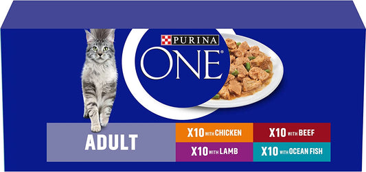 Purina ONE Adult Wet Cat Food Mini Fillets in Gravy, 40 x 85g