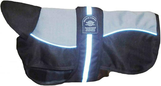 aniMate Waterproof Belly Grey/Black Coat ( 10" - 24" )