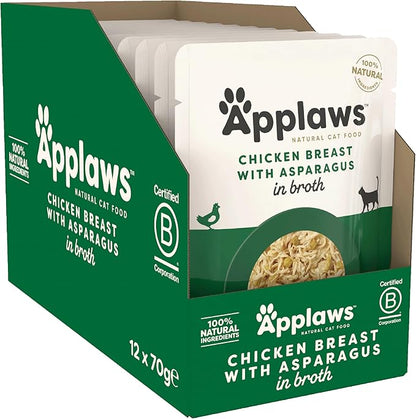 Applaws Cat Pouch Chicken with Asparagus 12pk × 70g