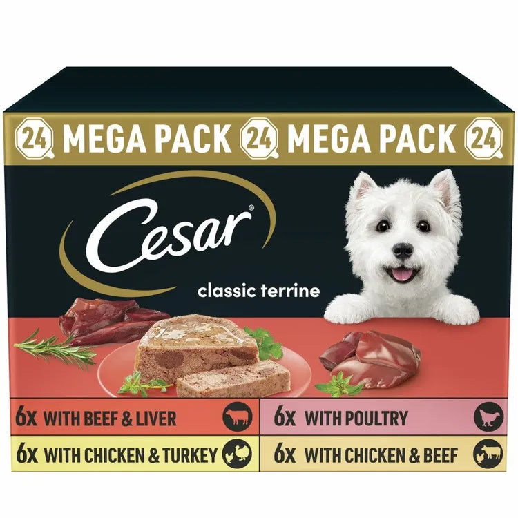 Cesar Classics Terrine Mixed Selection Dog Wet Food 24 Pack , 150g