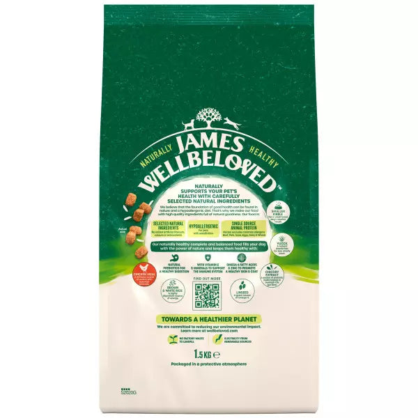James Wellbeloved Adult Small Breed Dry Dog Food Chicken & Rice - 1.5kg