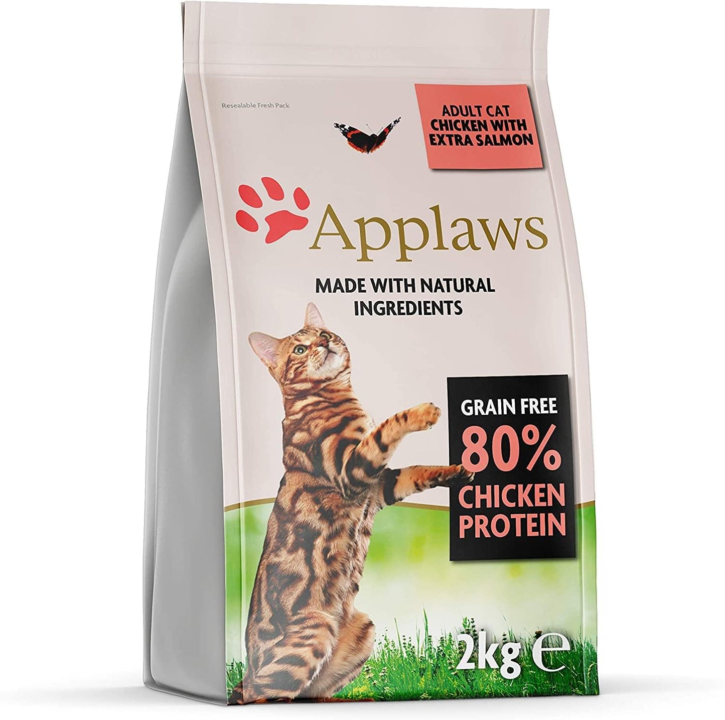 Applaws Complete and Grain Free Dry Adult Cat Food, Chicken with Salmon, 2kg (Pack of 1)