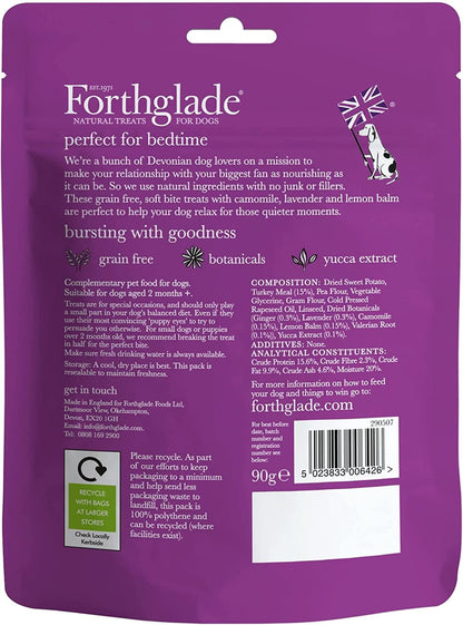 Forthglade Natural Dog Treats - Grain Free Soft Bites for Calming (8 x 90g) Resealable Bags