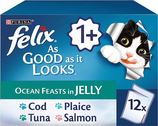 Felix As Good As It Looks Ocean Feasts, Wet Cat Food 12 x 100g