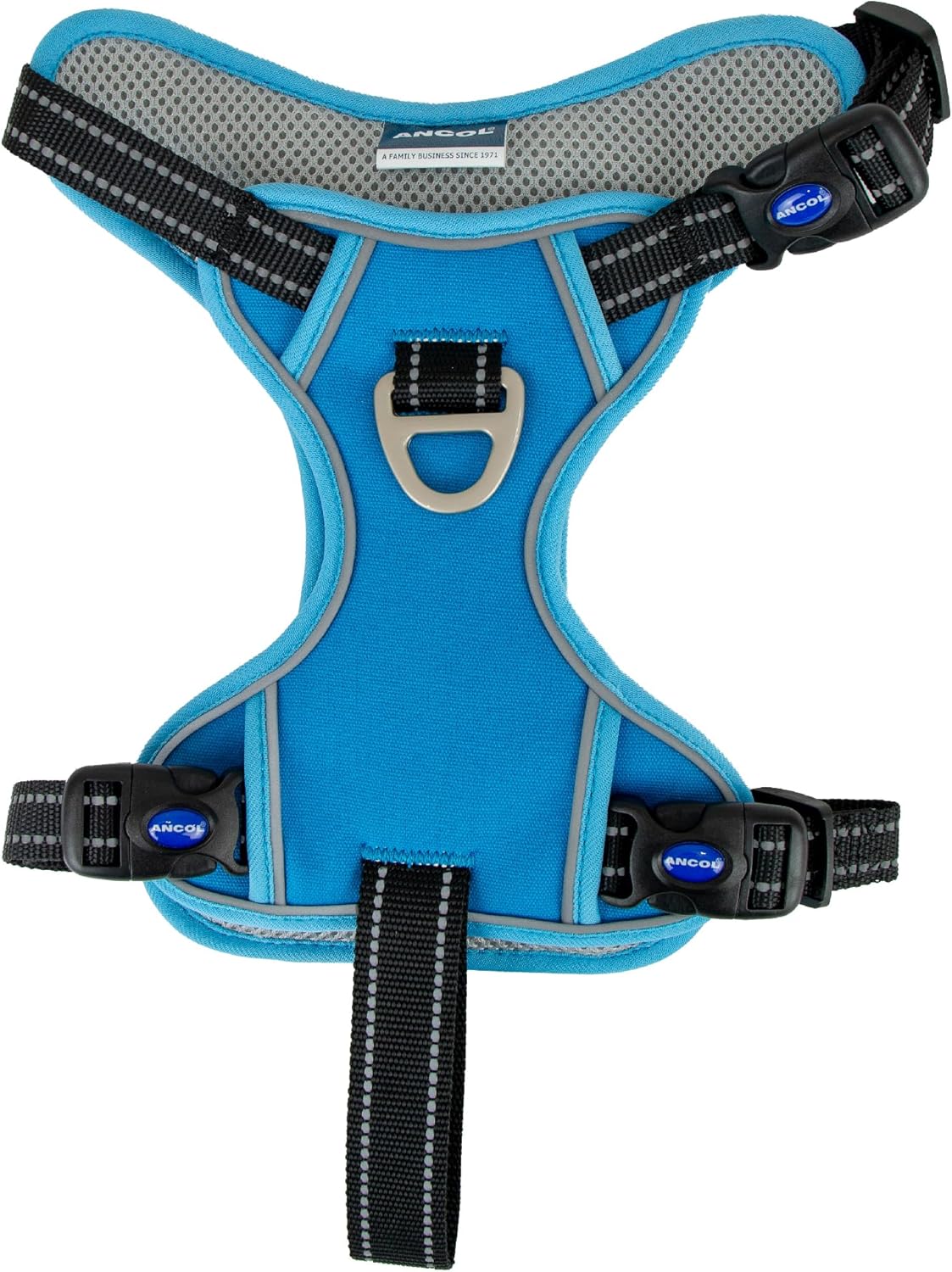 Ancol Viva Dog Travel Harness – Secure, Comfortable & Reflective Design-Blk,Red