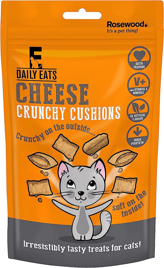 Rosewood Daily Eats Crunchy Cheese Cushions, Cat Treats, 12 x 60g Packs