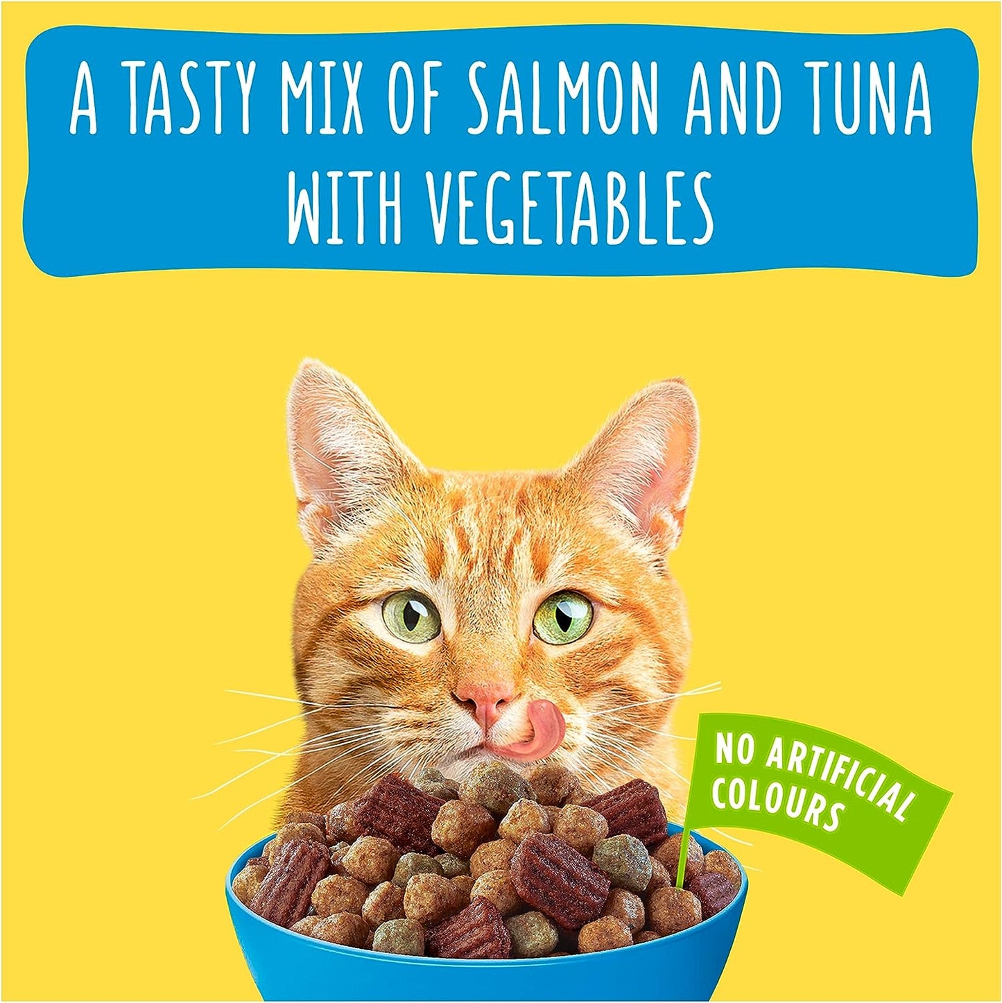 Go-Cat Crunchy & Tender Salmon, Tuna & Veg Dry Cat Food, 900 g (Pack of 4)
